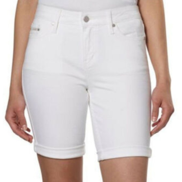 Calvin Klein Jeans White Denim Bermuda Shorts - Picture 1 of 4